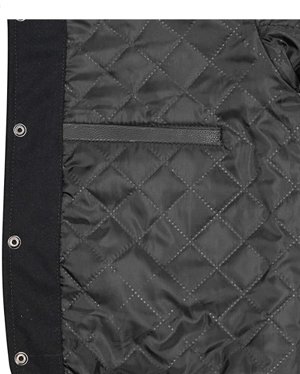 "G" Supreme Black Varsity Letterman Jacket /White Leather Sleeves