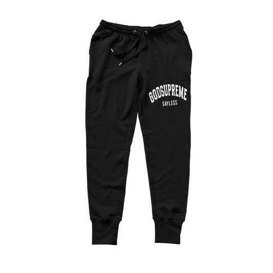 God is Supreme Sayless /White and Black Joggers