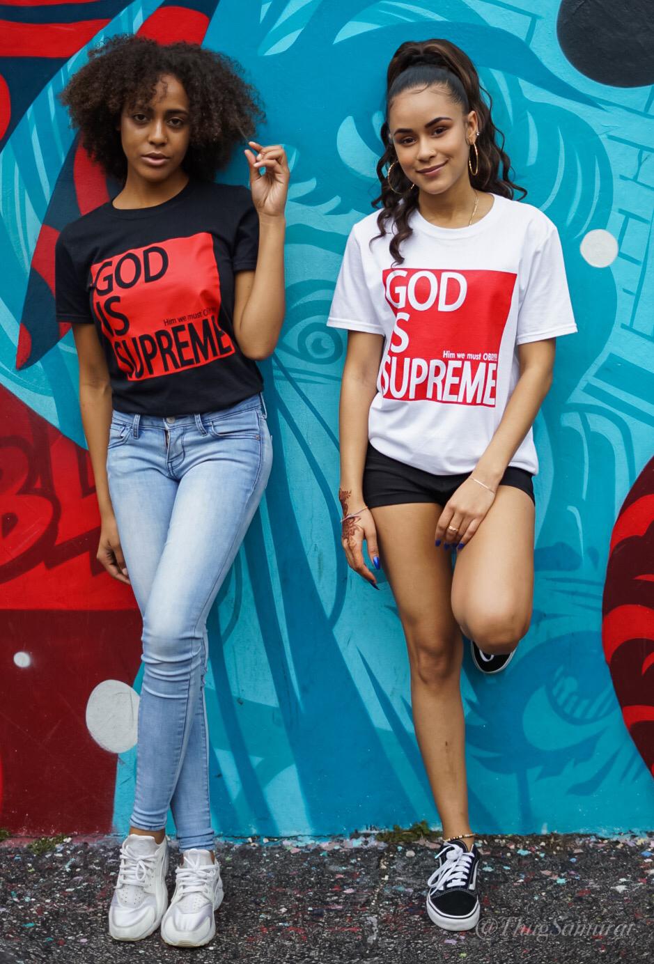 God is Supreme Red Box / Black Christian T-shirt