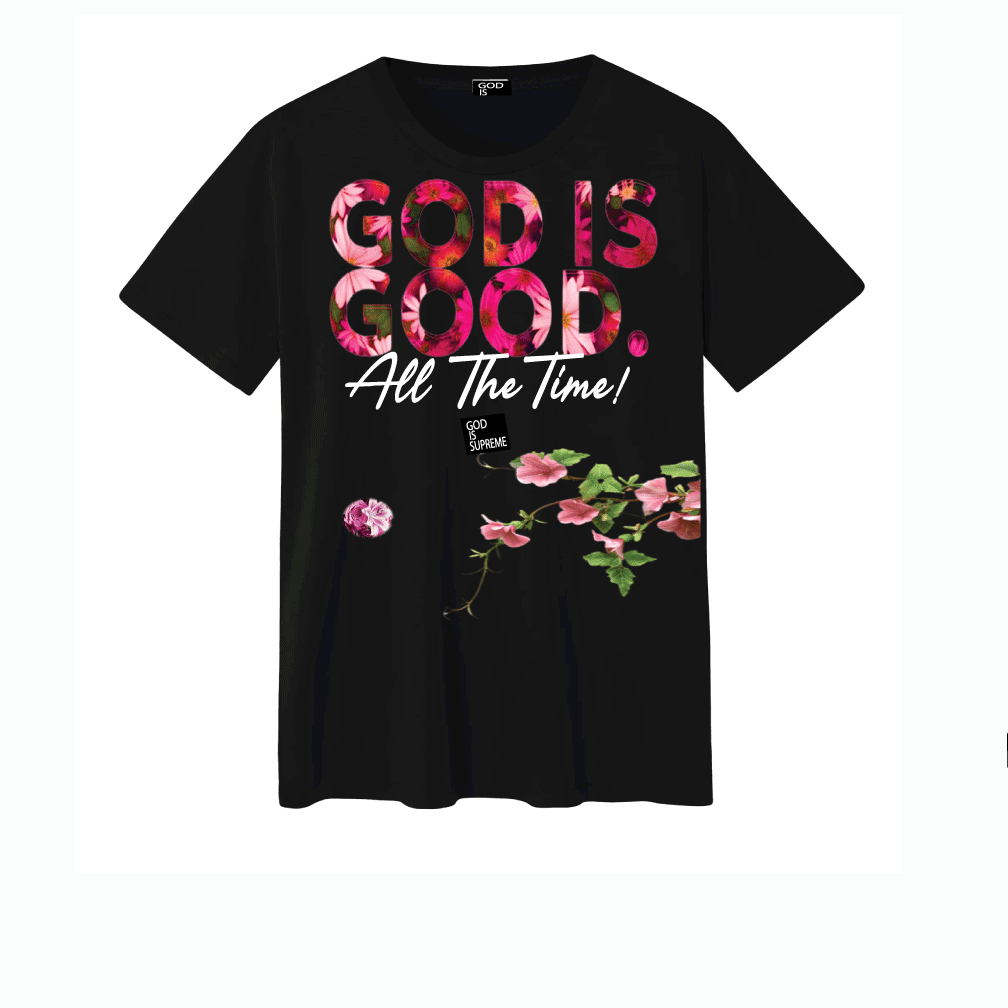 God is Good /Flowers / Oversize White T-shirt