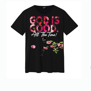 God is Good /Flowers / Oversize White T-shirt