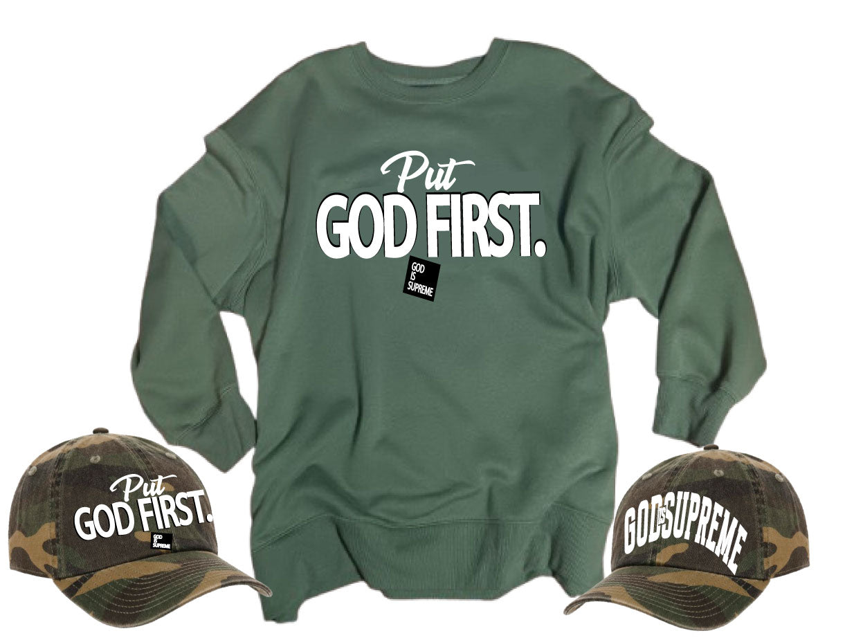 God is Supreme Dad Hat (Military Green)