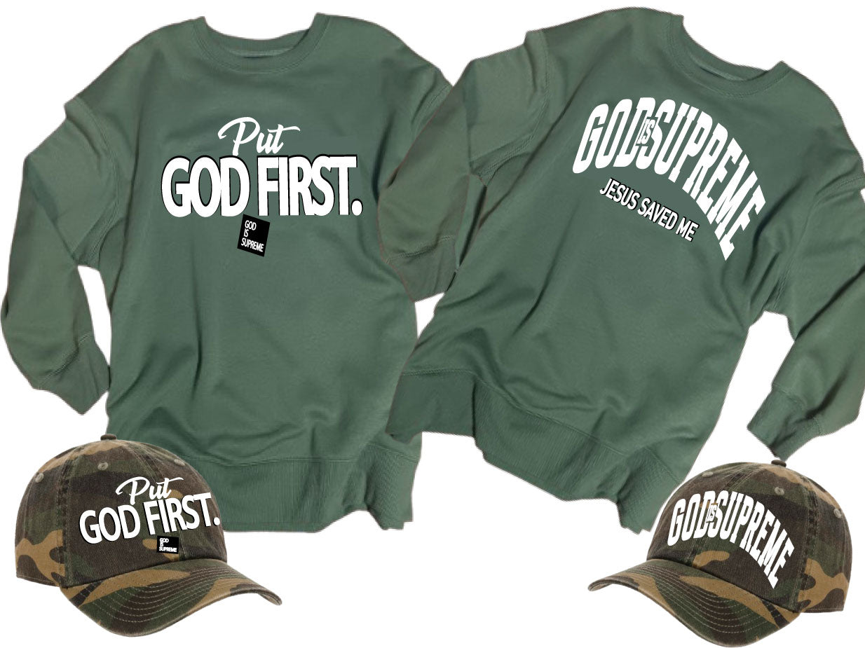 God is Supreme Dad Hat (Military Green)