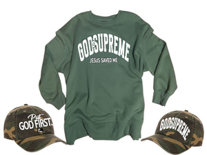 Jesus Saved Me| Christian Green Sweatshirt
