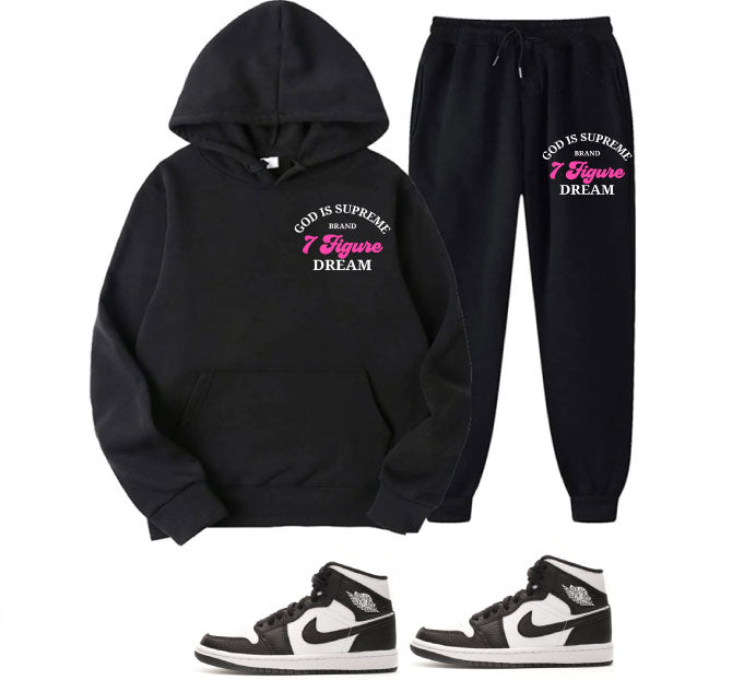 God is Supreme He Gave me 7 Figure Dream /Pink / Follow Your Dreams/ Black Hoodie