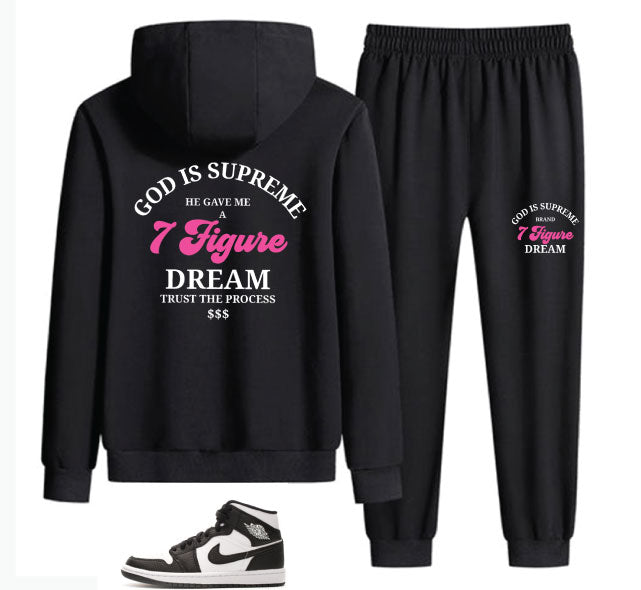God is Supreme He Gave me 7 Figure Dream /Pink / Follow Your Dreams/ Black Hoodie