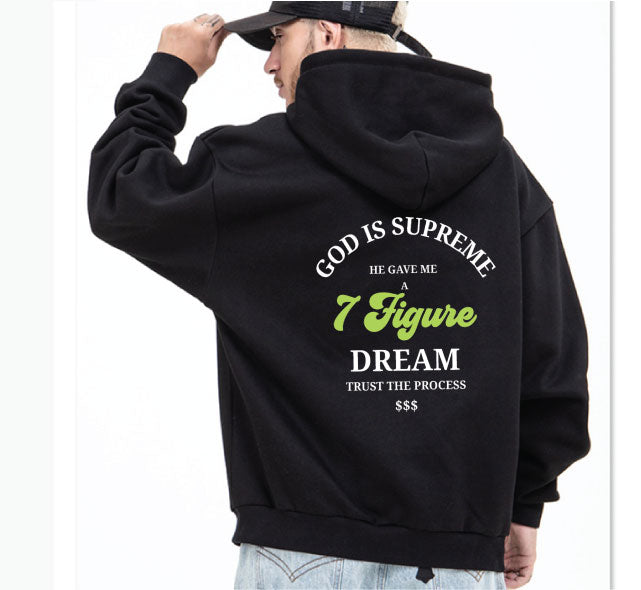 God is Supreme He Gave me 7 Figure Dream /Lime Green / Follow Your Dreams/ Black Hoodie