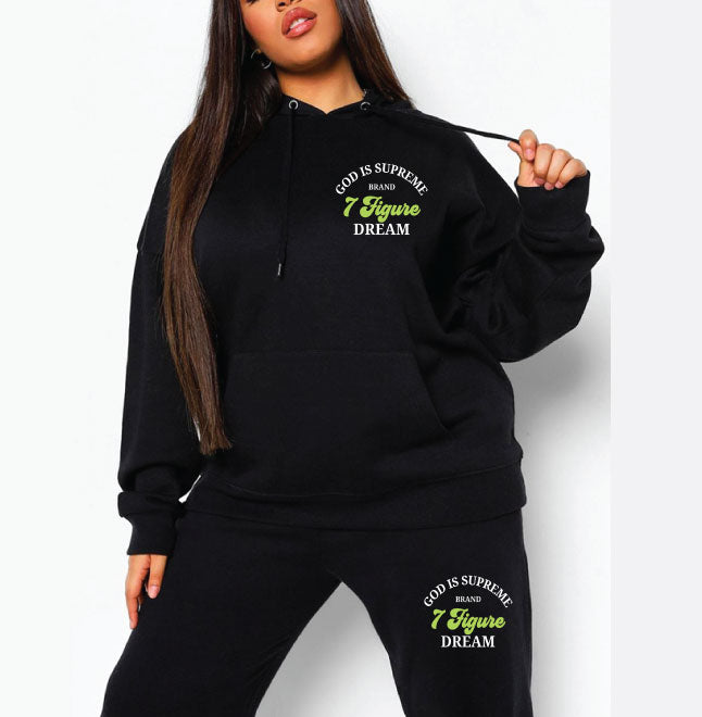 God is Supreme He Gave me 7 Figure Dream /Lime Green / Follow Your Dreams/ Black Hoodie