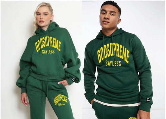 God is Supreme Sayless/Yellow and Green Hoodie Joggers Set