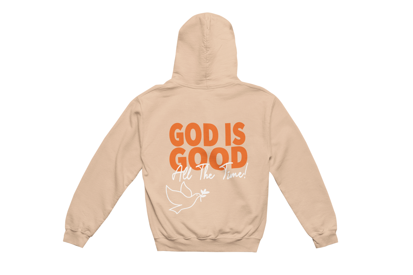 God is Good All the The Time/White, Orange/ Sand Cream Hoodie Joggers Set