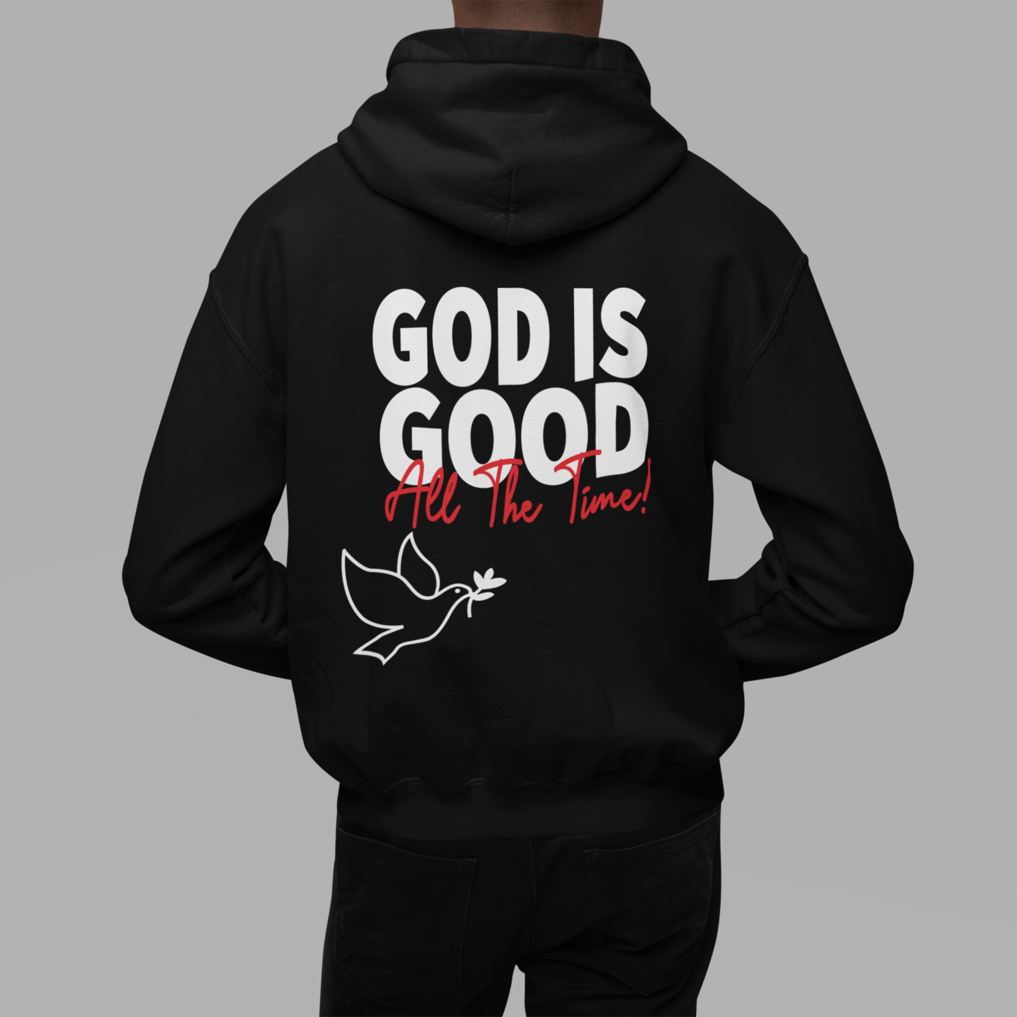 God is Good / White Design/ Black Hoodie