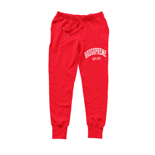 Copy of God is Supreme Sayless /White and Red Joggers