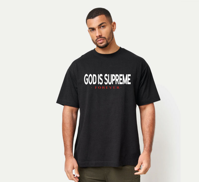 Oversize T-shirt / God is Supreme Forever  / White