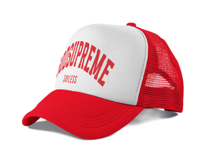 God is Supreme Sayless White and Red (Trucker Hat)