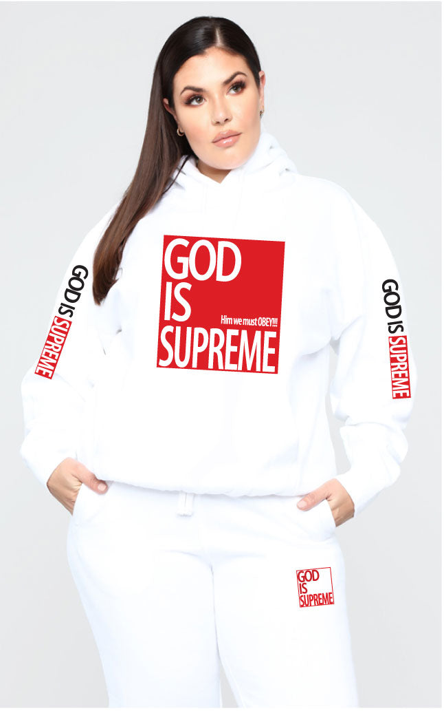 Allergisk fordøje solid God is Supreme Red Box Special Edition/ White Hoodie Jogger Set – God Is  Supreme