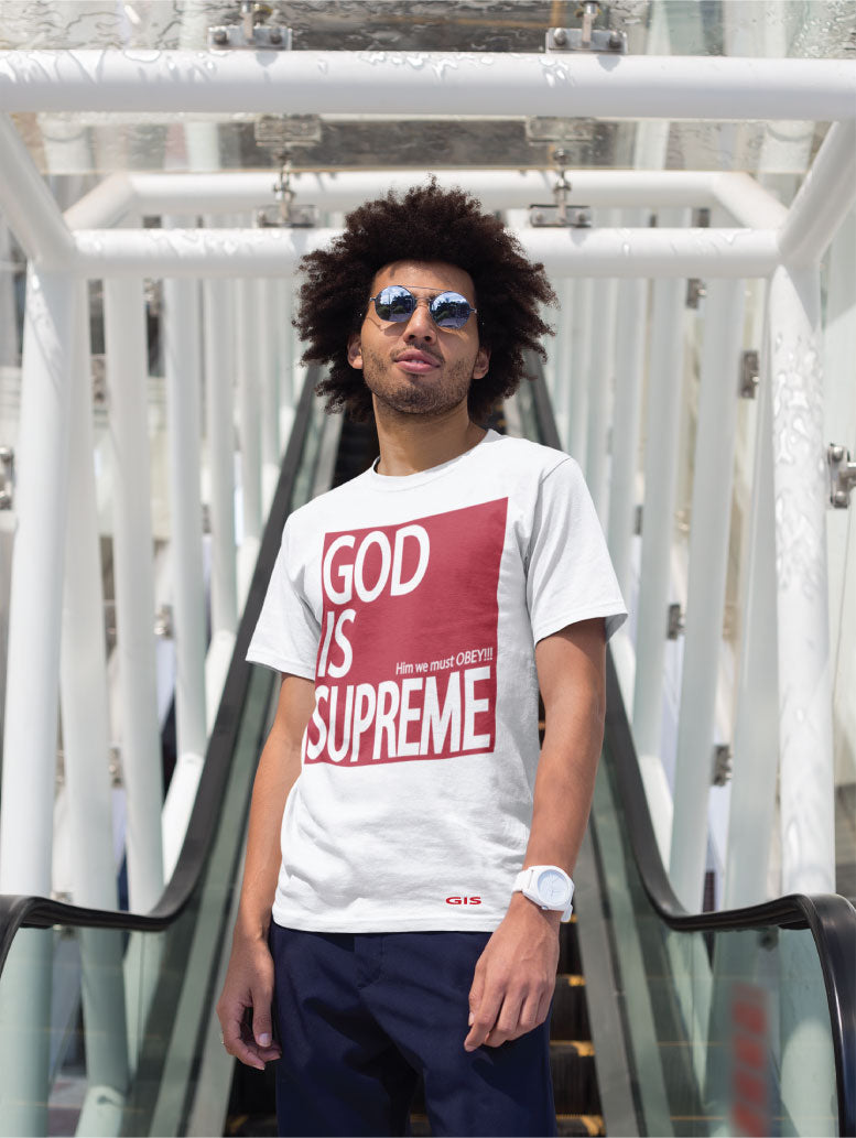 God is Supreme Original White Logo /Red Tee – God Is Supreme