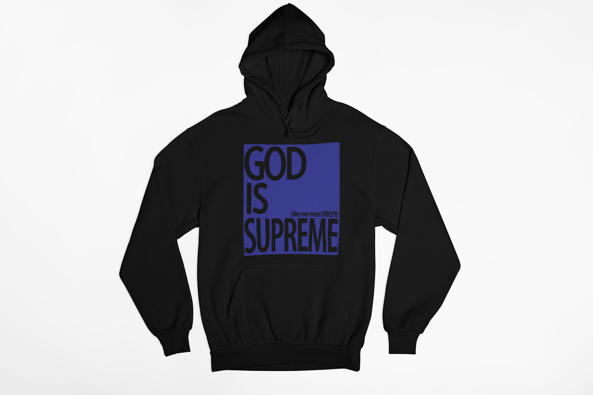 God is Supreme Royal Blue Box/Black Hoodie