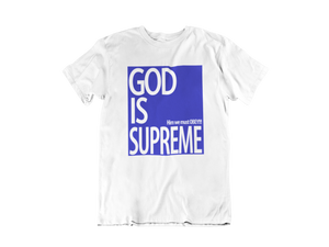 GOD is Supreme Royal Blue Box/ White T-shirt