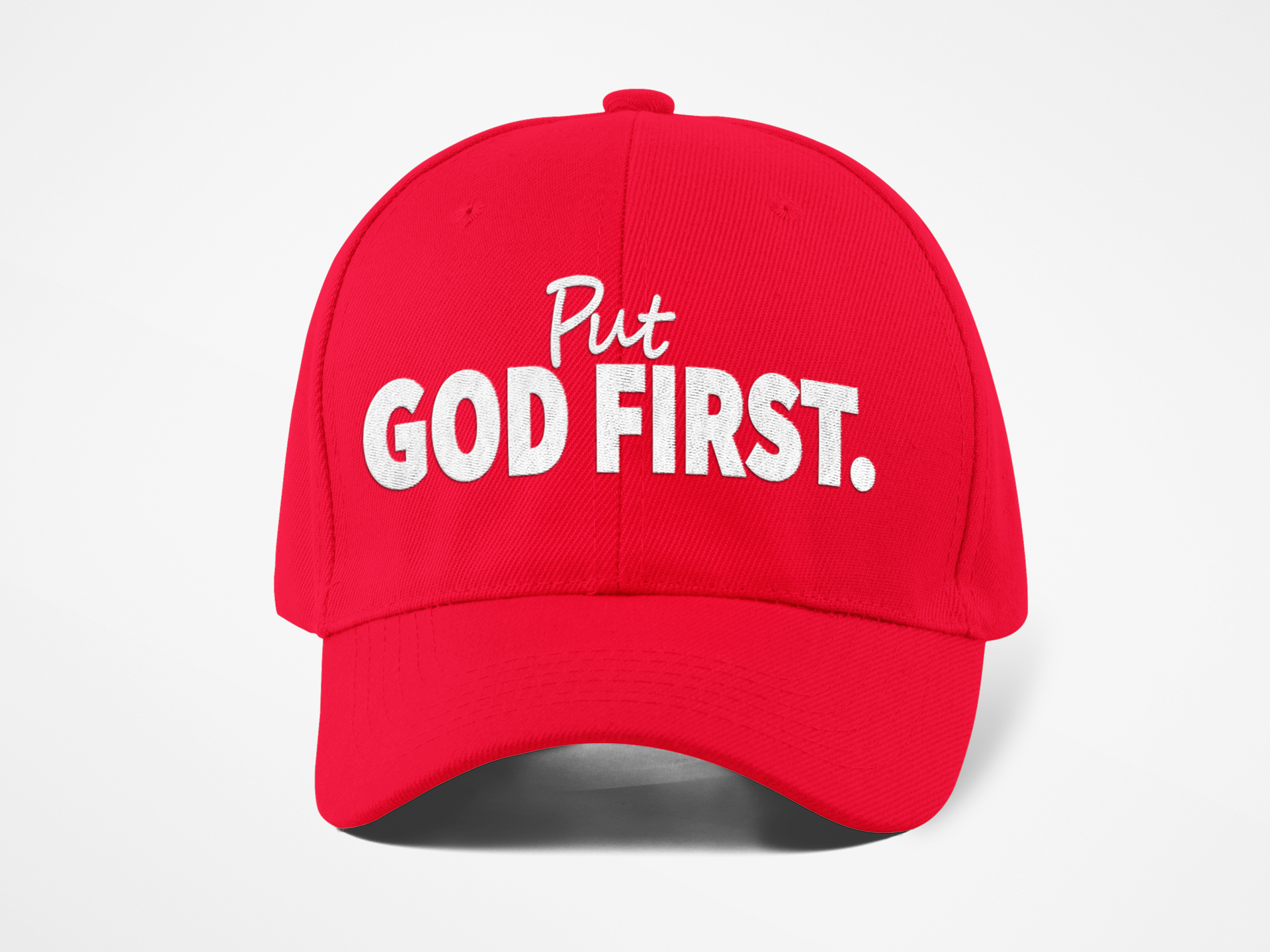 Put God First  (Red Dad Hat)