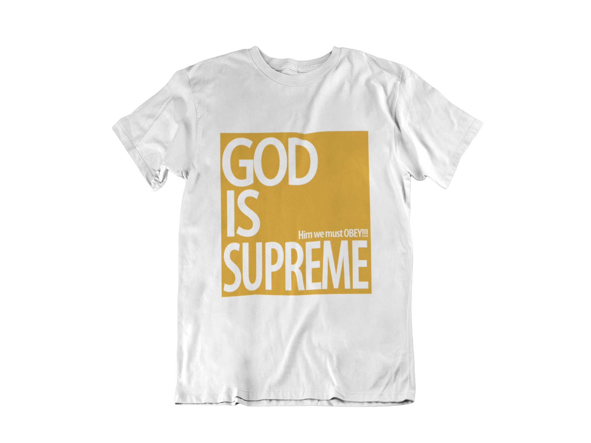 God is Supreme Gold Box / White T-shirt - God Is Supreme 