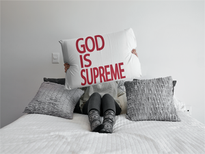 God is Supreme Rest Throw Pillow - God Is Supreme 