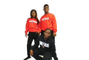 Put God First With Box/ Red Long Sleeves Sweatshirt