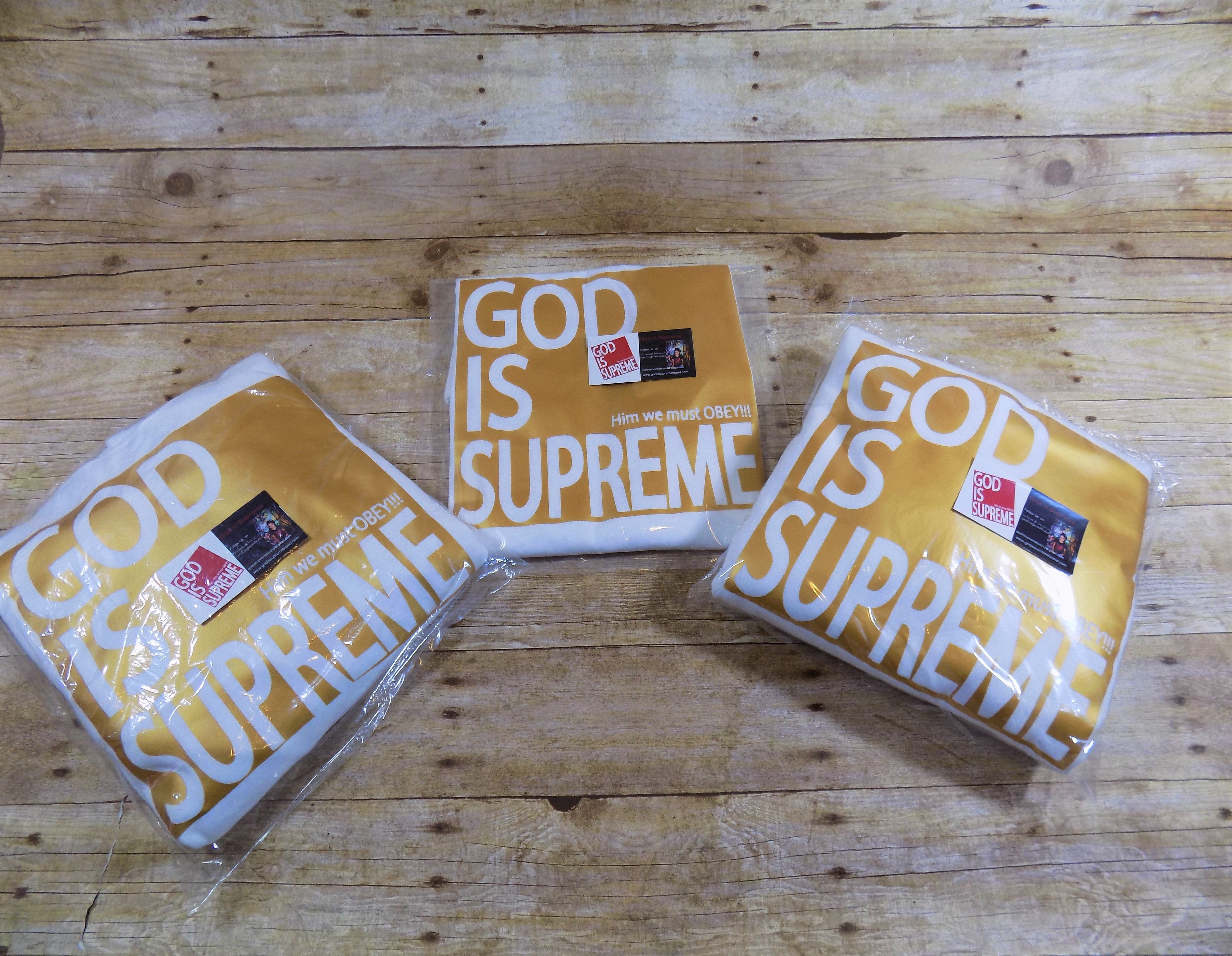 God is Supreme Gold Box / White T-shirt - God Is Supreme 