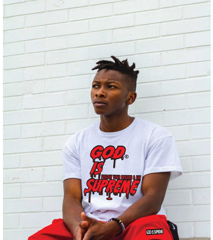 Red Drip God is Supreme / White T-shirt – God Is Supreme
