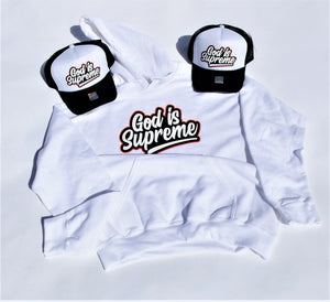 God is Supreme Follow Your Dream White and Black (Trucker Hat)