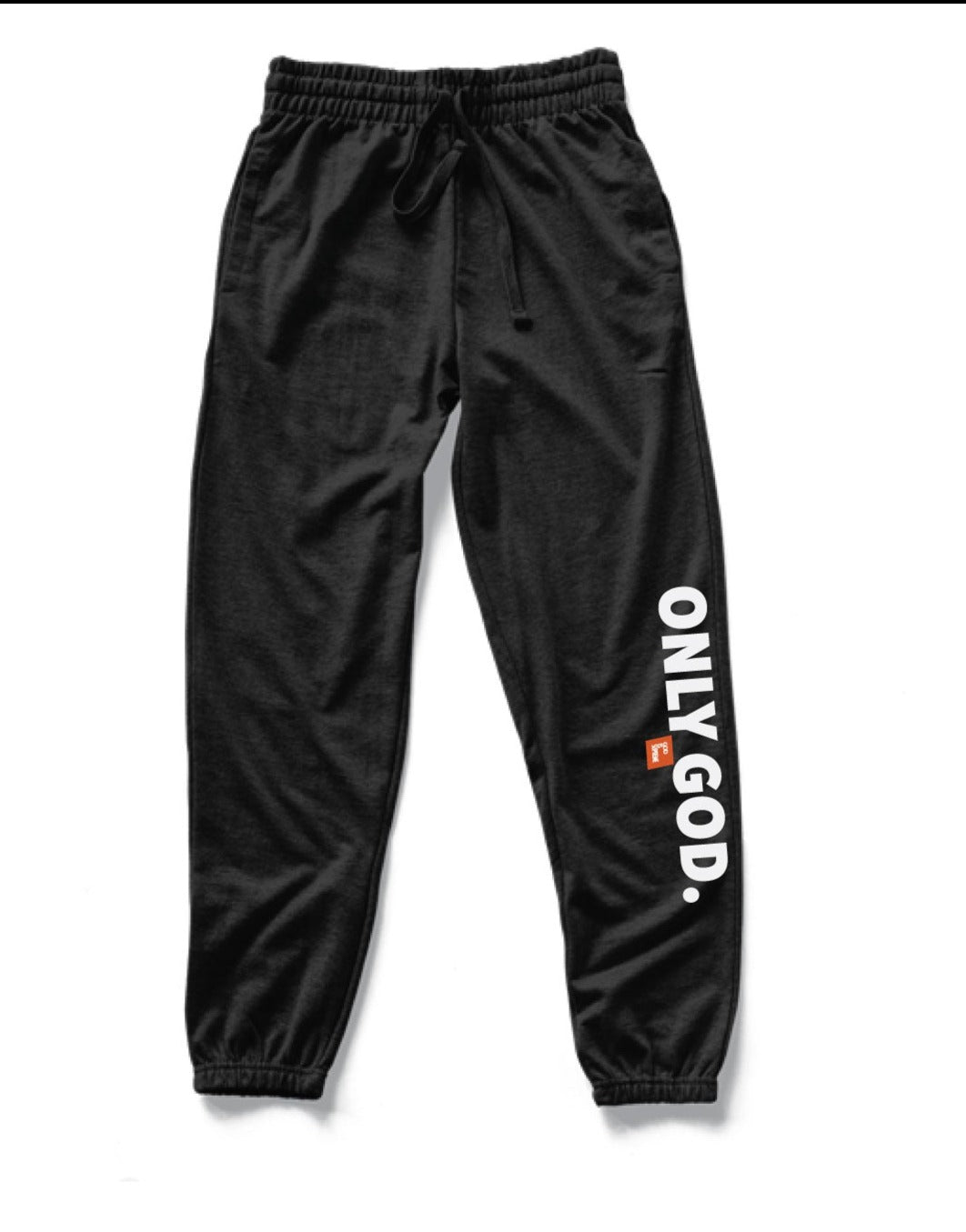 Only God with Box Logo/Black Sweatpants