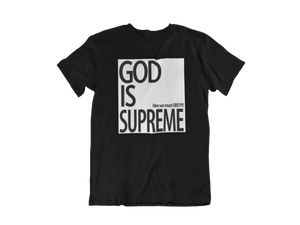 God is Supreme Original White Logo /Black Tee
