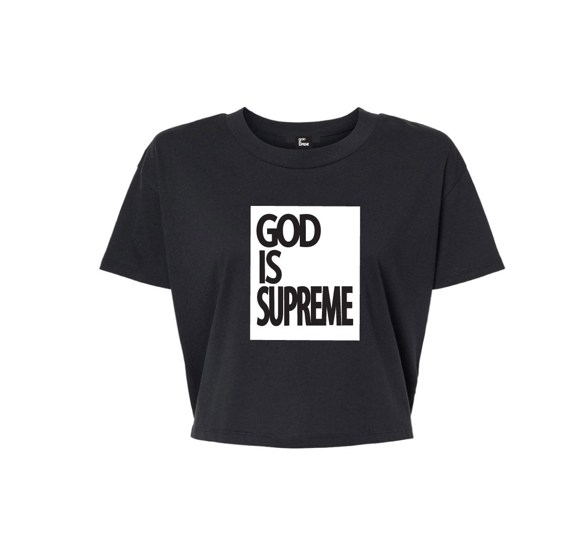 Box Logo God is Supreme Women's Cropped Top
