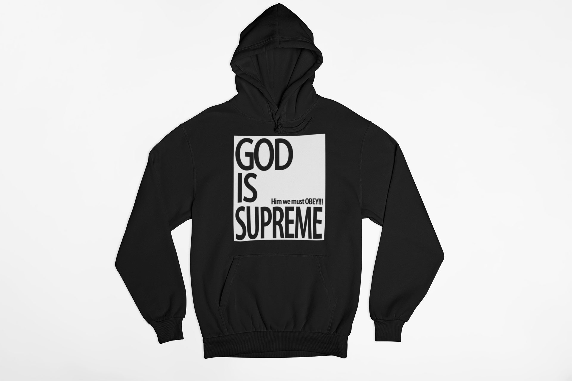 God is Supreme Original White Box/Black Hoodie