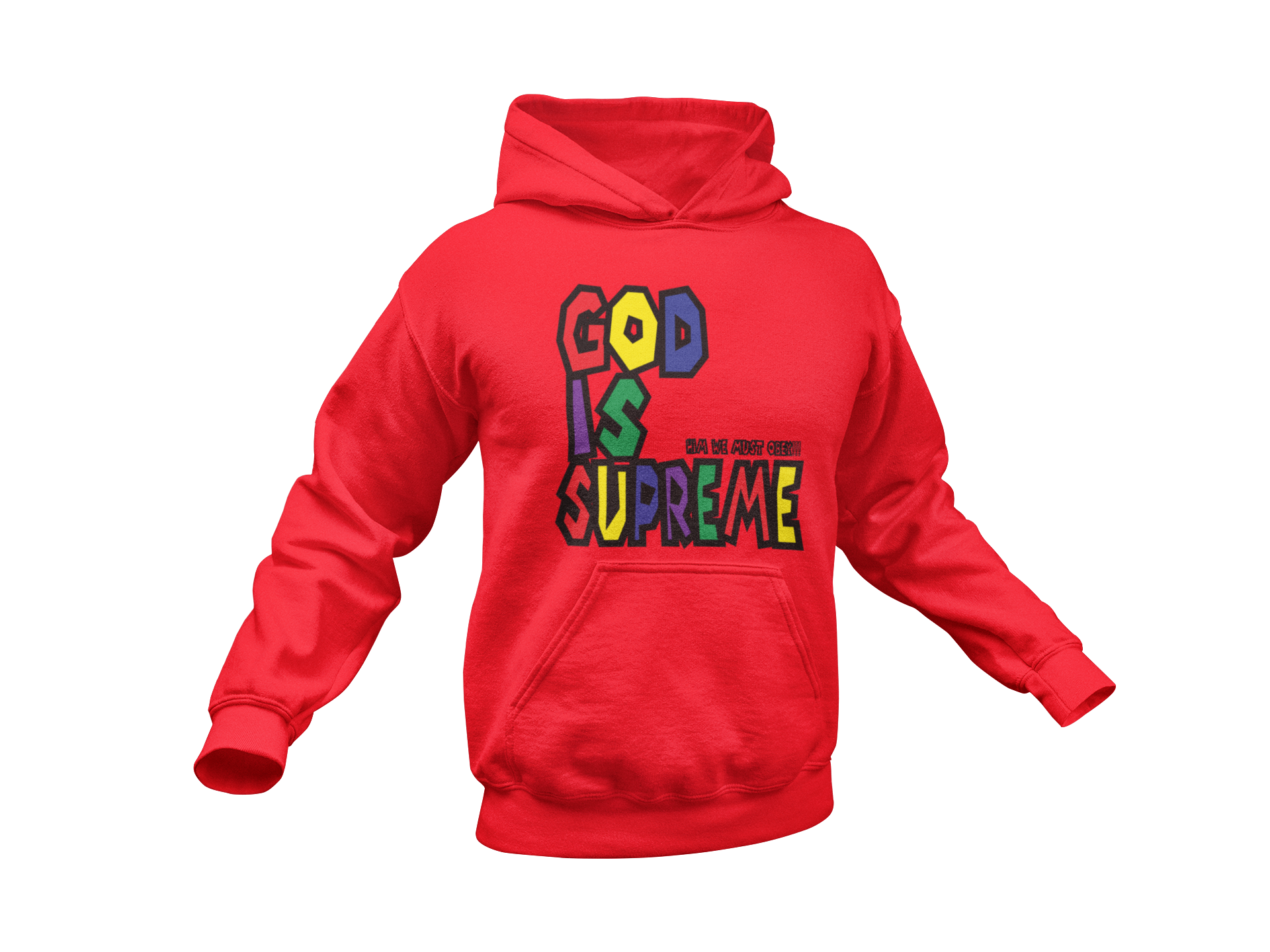 God is Supreme Colors Logo Special Edition Hoodie (Red) - God Is Supreme 
