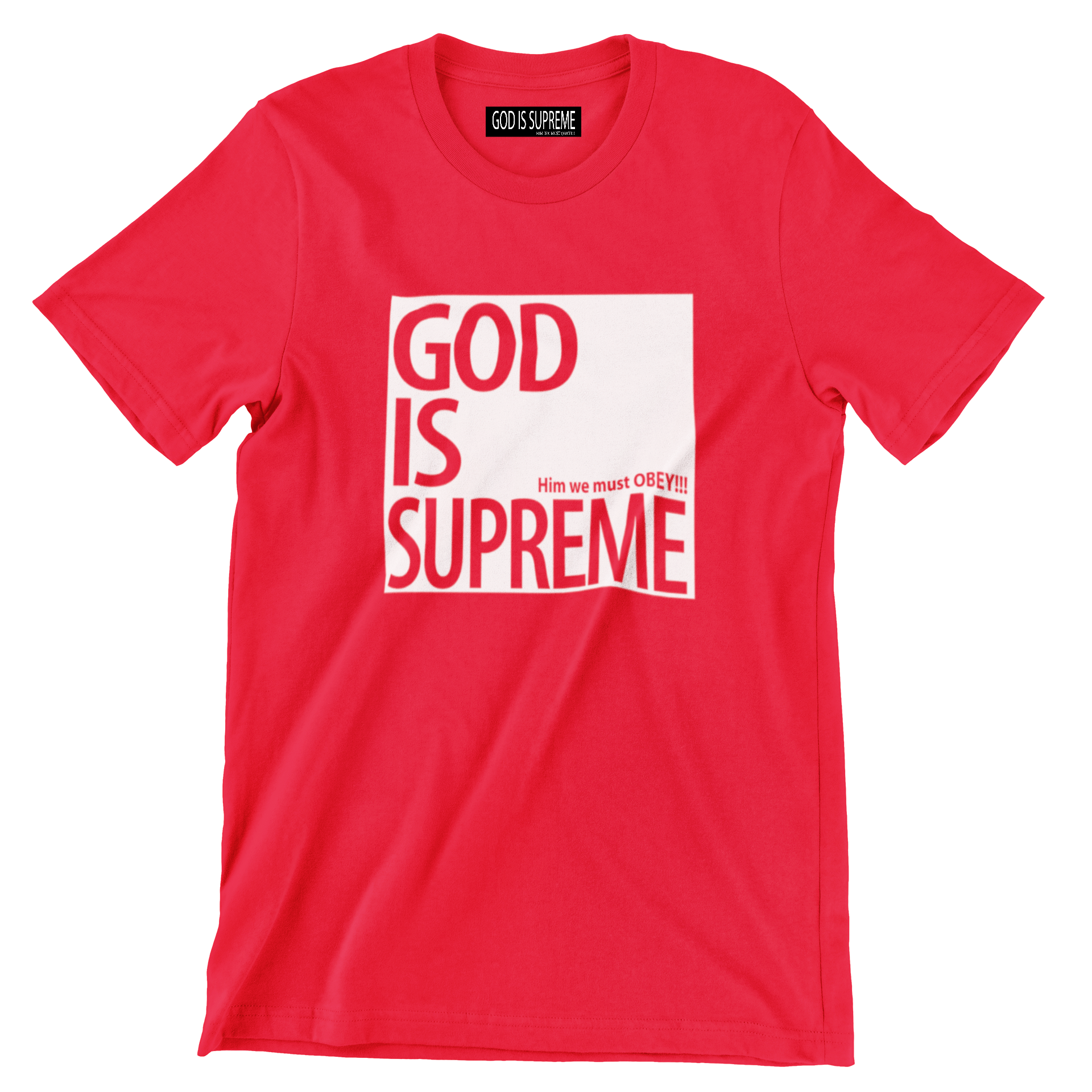 God is Supreme White Logo /Red T-shirt