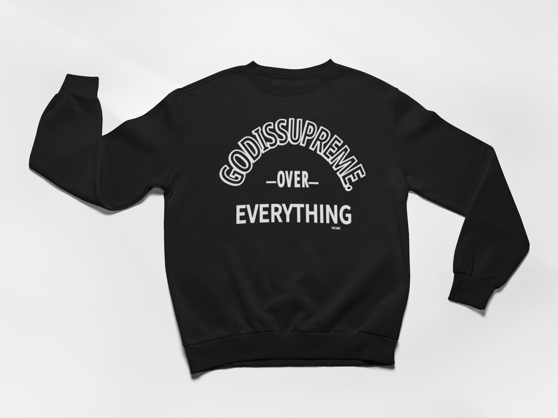 God is Supreme Over Everything Black Unisex Fleece Sweatshirt