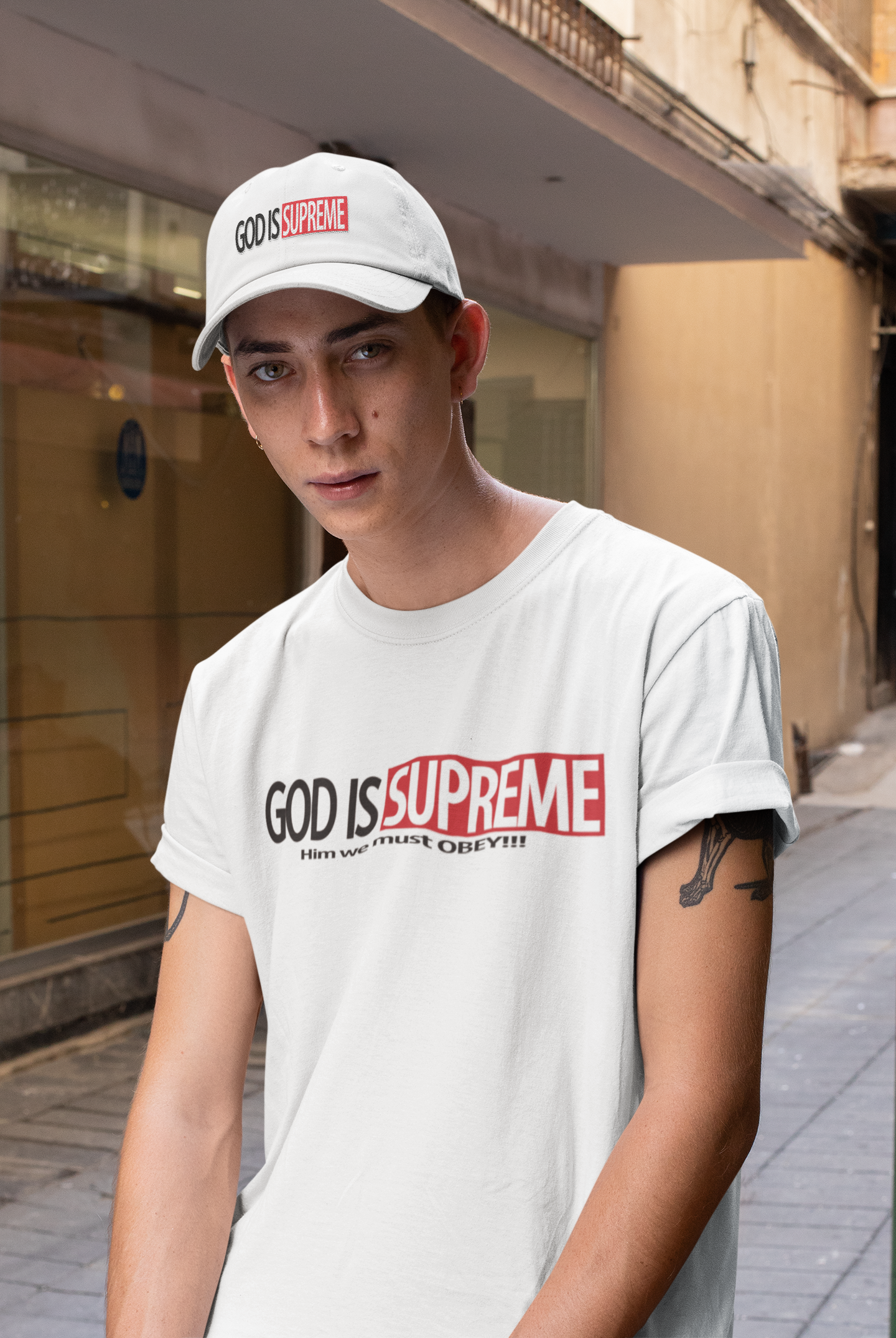 God is Supreme Logo Stamp (White Dad Hat)
