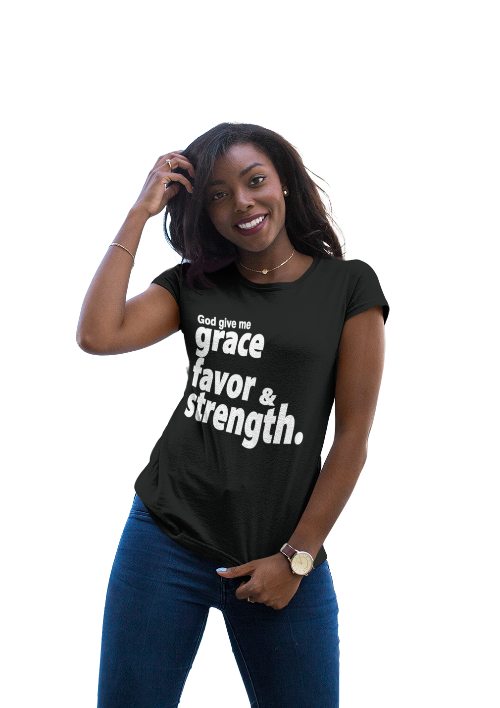 Grace Favor and Strength/ Black T-shirt