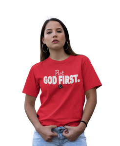 Put God First with Box / Red T-shirt